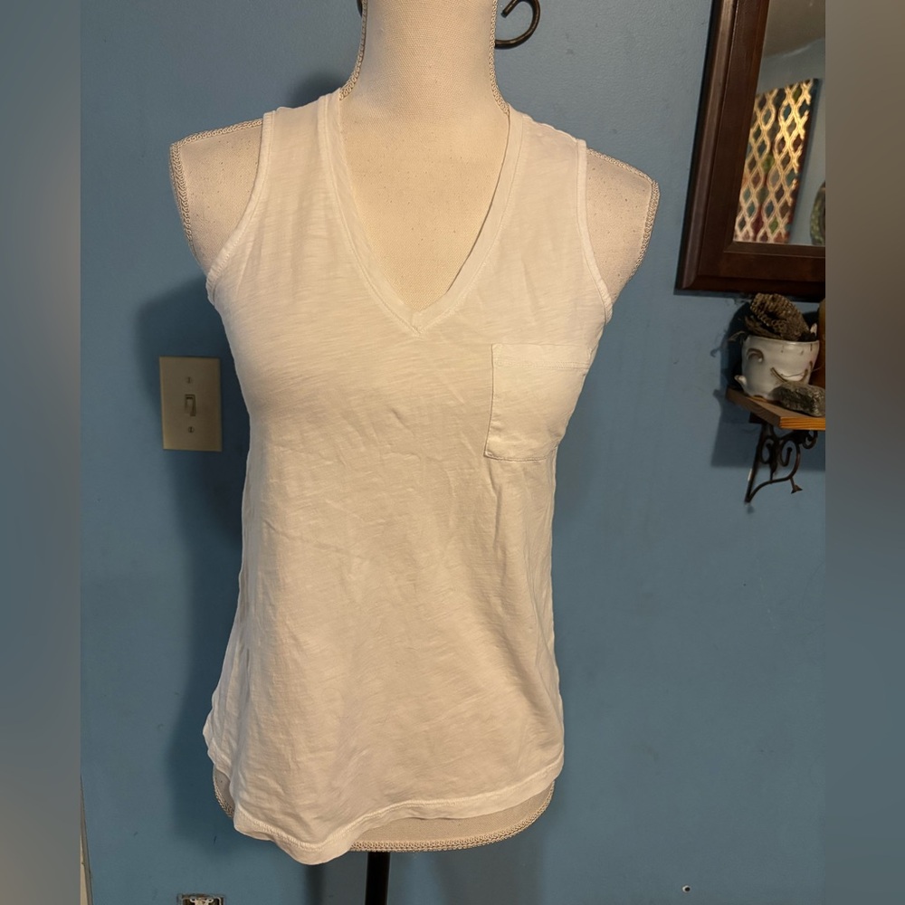 Max Studio, White, V-Neck, Top